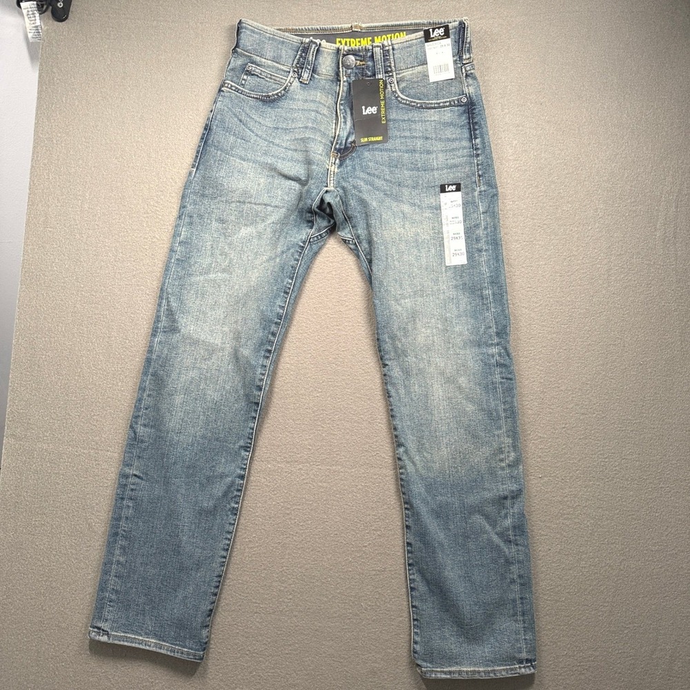 Lee Jeans Men 29x30 Blue Extreme Motion Maverick Slim Straight 102015437